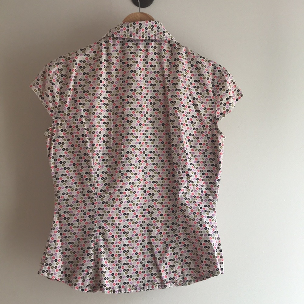 Multi-Colored Mod Pattern Peter Pan Collared Butt… - image 4